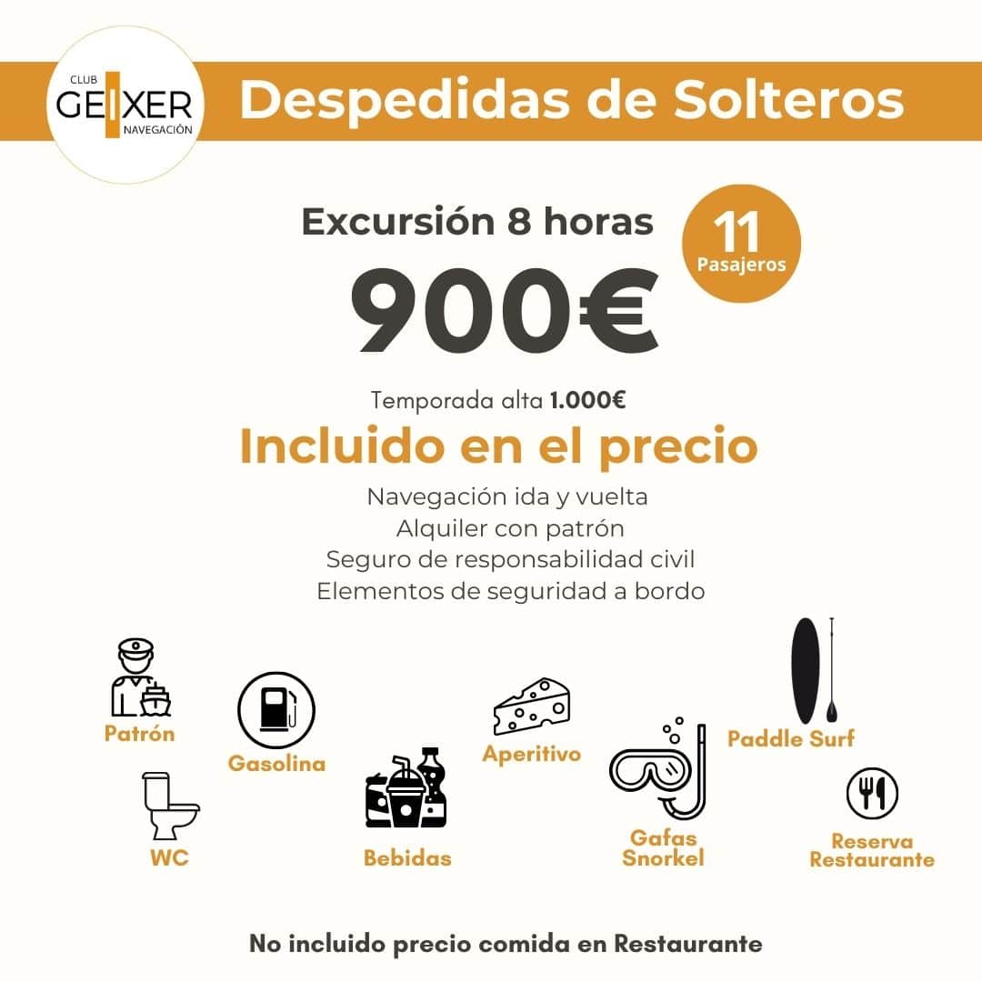 Tabarca | Alquilar barco para despedida de Soltero con Geixer